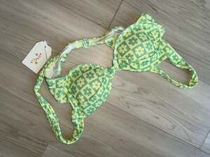 Aurelle Green Floral Lola Print Underwire Bikini Top XL